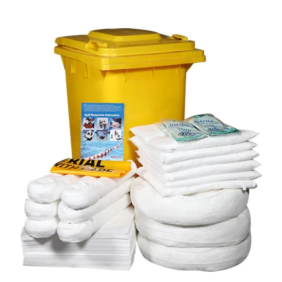45 Gallon Wheelie Bin Oil Absorbent Spill Kit for Effective Boat Maintenance